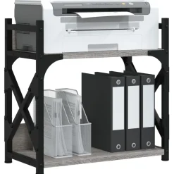 Appareils Électroniques-vidaXL Support d'imprimante à 2 niveaux 40x20x40 cm Sonoma gris