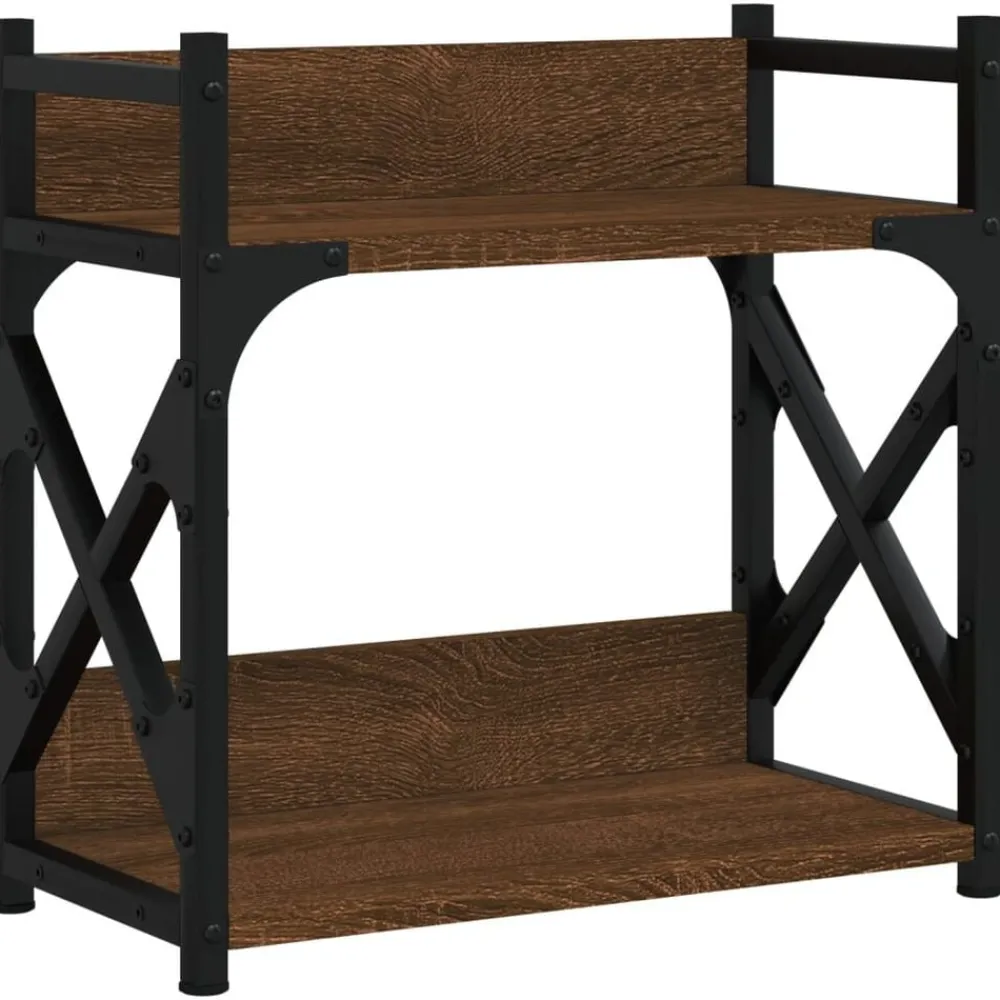 Appareils Électroniques-vidaXL Support d'imprimante à 2 niveaux chêne marron 40x20x40 cm Chêne marron