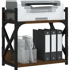 Appareils Électroniques-vidaXL Support d'imprimante à 2 niveaux chêne marron 40x20x40 cm Chêne marron