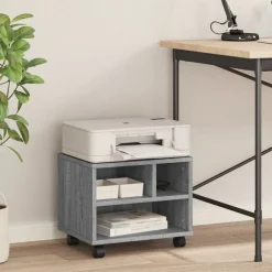 Appareils Électroniques-vidaXL Support d'imprimante avec roulettes 41x32x34,5 cm Sonoma gris