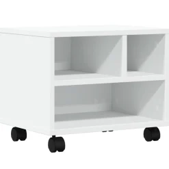 Appareils Électroniques-vidaXL Support d'imprimante avec roulettes 41x32x34,5 cm Blanc