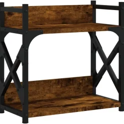 Appareils Électroniques-vidaXL Support d'imprimante à 2 niveaux chêne fumé 40x20x40 cm Ch&ecirc;ne fumé