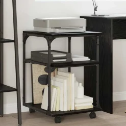 Appareils Électroniques-vidaXL Support d'imprimante Chêne noir 43 x 48 x 64 cm Ch&ecirc;ne noir