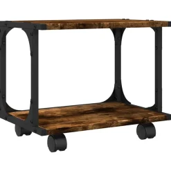 Appareils Électroniques-vidaXL Support d'imprimante à 2 niveaux chêne fumé 41x28x33,5 cm Ch&ecirc;ne fumé