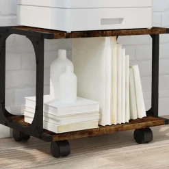 Appareils Électroniques-vidaXL Support d'imprimante à 2 niveaux chêne fumé 41x28x33,5 cm Ch&ecirc;ne fumé
