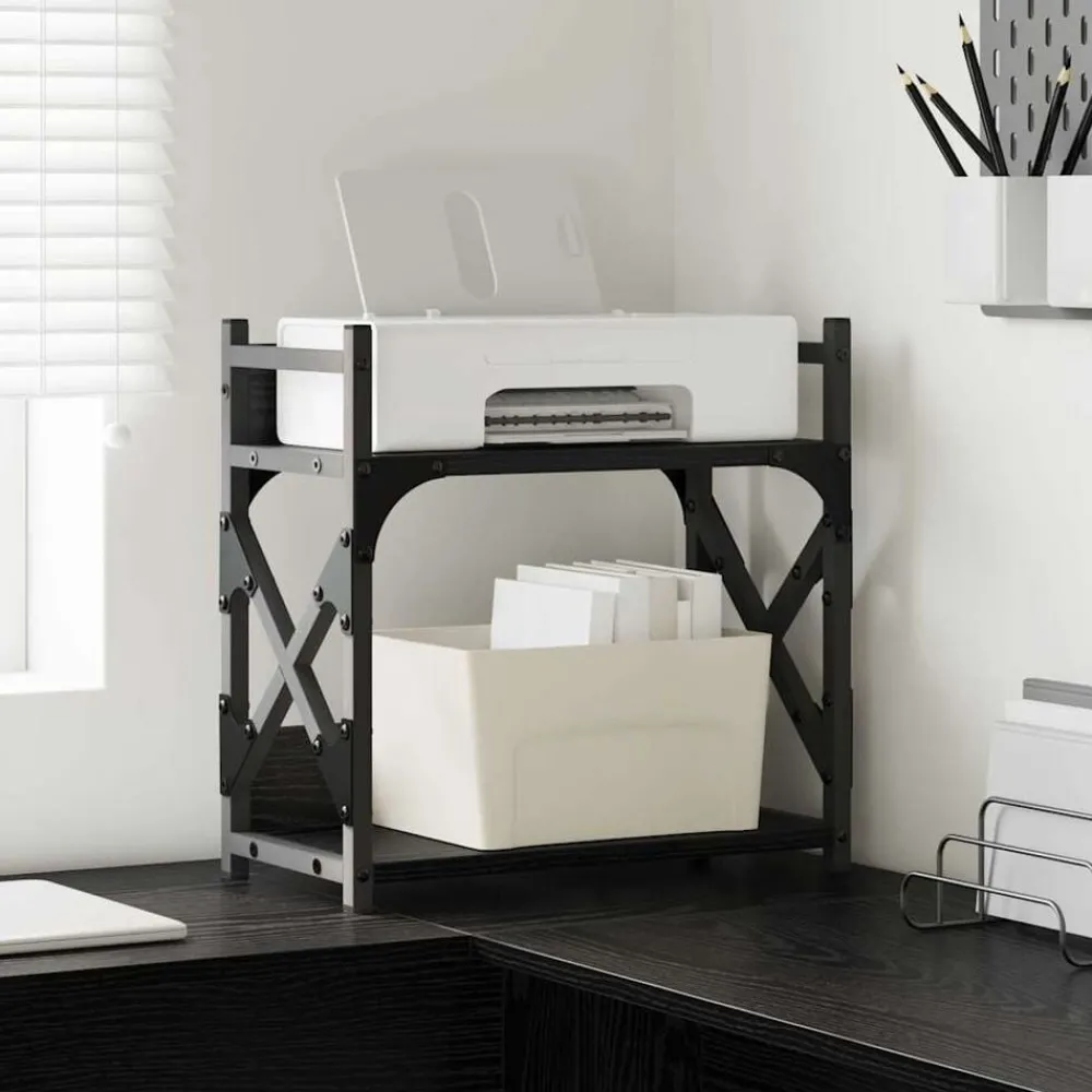 Appareils Électroniques-vidaXL Support d'imprimante Chêne noir 40 x 20 x 40 cm Chêne noir