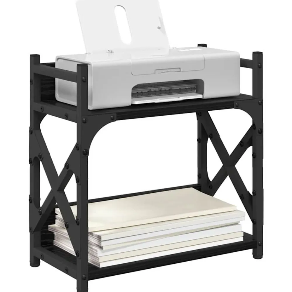 Appareils Électroniques-vidaXL Support d'imprimante Chêne noir 40 x 20 x 40 cm Chêne noir