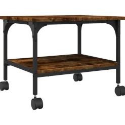 Appareils Électroniques-vidaXL Support d'imprimante à 2 niveaux chêne fumé 50x40x38 cm Ch&ecirc;ne fumé