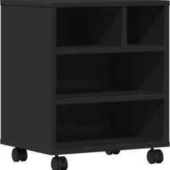 Appareils Électroniques-vidaXL Support d'imprimante avec roulettes 41x32x48 cm Noir