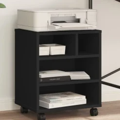 Appareils Électroniques-vidaXL Support d'imprimante avec roulettes 41x32x48 cm Noir