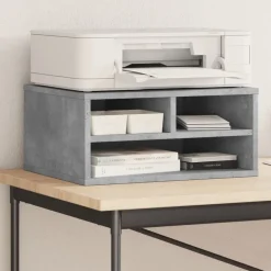 Appareils Électroniques-vidaXL Support d'imprimante 49x40x22,5 cm bois d'ingénierie Gris béton