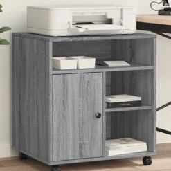 Appareils Électroniques-vidaXL Support d'imprimante avec roulettes 60x50x67 cm Sonoma gris