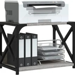 Appareils Électroniques-vidaXL Support d'imprimante à 2 niveaux 44x26x31,5 cm Sonoma gris