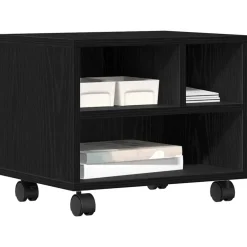 vidaXL Support d'imprimante avec stockage Chêne noir 41 x 32 x 34,5 cm