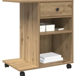 vidaXL Support d'imprimante Uni Chêne artisan 60 x 40 x 68,5 cm