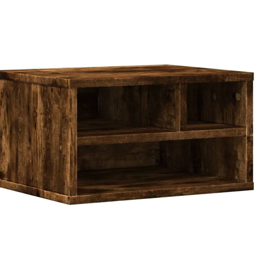 vidaXL Support d'imprimante chêne fumé 40x32x22,5 cm bois d'ingénierie