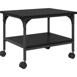 vidaXL Support d'imprimante Chêne noir 50 x 40 x 38 cm