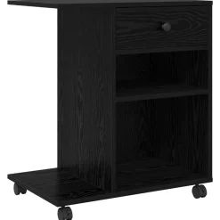 vidaXL Support d'imprimante avec tiroir Chêne noir 60 x 40 x 68,5 cm