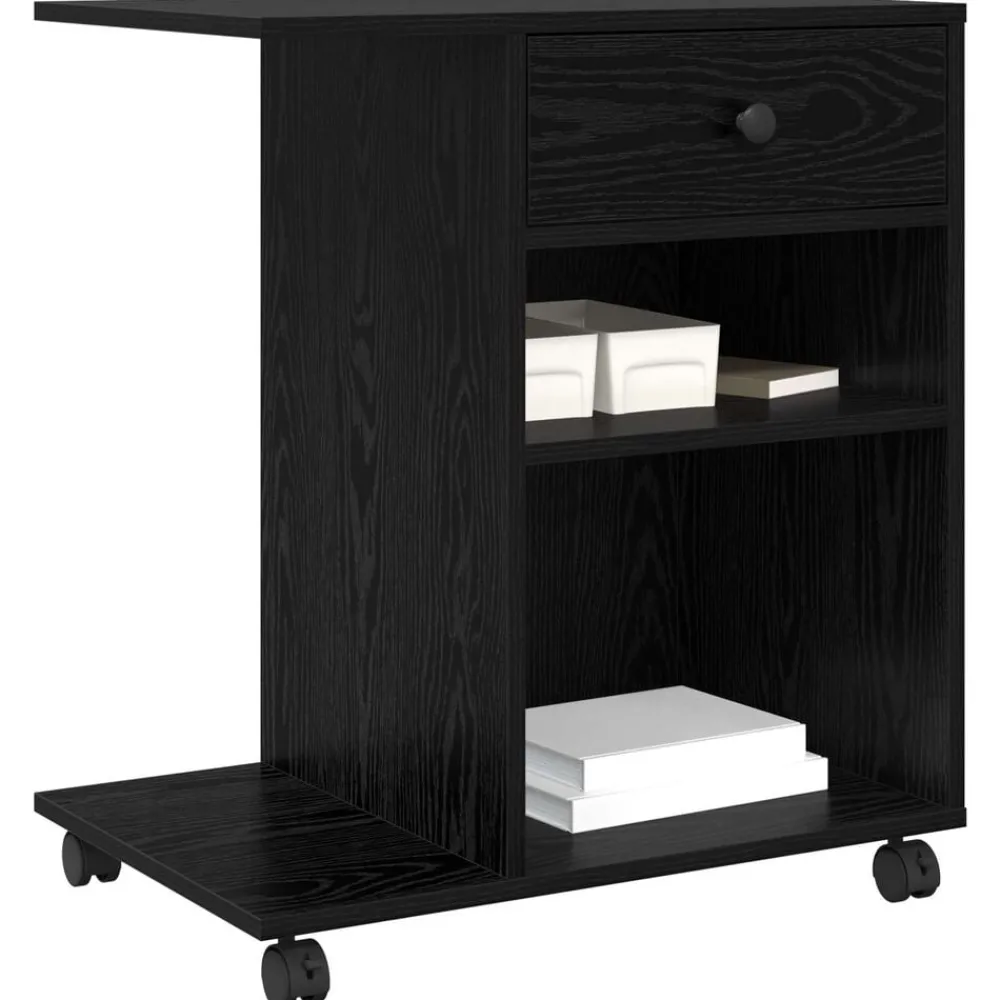 vidaXL Support d'imprimante avec tiroir Chêne noir 60 x 40 x 68,5 cm