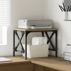 Appareils Électroniques-vidaXL Support d'imprimante Réglable Chêne artisanal 40 x 30 x 31 cm ch&ecirc;ne artisanal