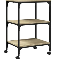 vidaXL Support d'imprimante 3 niveaux chêne sonoma 50x41x75 cm