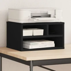 Appareils Électroniques-vidaXL Support d'imprimante 40x32x22,5 cm bois d'ingénierie Noir