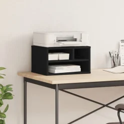 Appareils Électroniques-vidaXL Support d'imprimante 40x32x22,5 cm bois d'ingénierie Noir