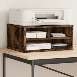vidaXL Support d'imprimante chêne fumé 49x40x22,5 cm bois d'ingénierie
