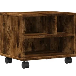 vidaXL Support d'imprimante avec roulettes chêne fumé 41x32x34,5 cm