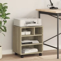 vidaXL Support d'imprimante avec roulettes chêne sonoma 41x32x48 cm