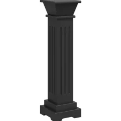 Pelouses & Jardins-vidaXL Support pilier classique carré pour plantes 17x17x66cm MDF Noir