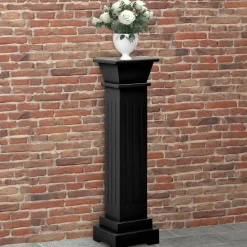 Pelouses & Jardins-vidaXL Support pilier classique carré pour plantes 17x17x66cm MDF Noir