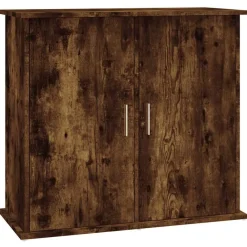vidaXL Support pour aquarium chêne fumé 81x36x73 cm bois d'ingénierie