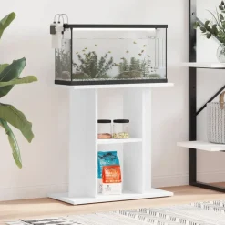 Articles Pour Animaux De Compagnie-vidaXL Support pour aquarium 60x30x60 cm bois d'ingénierie Blanc