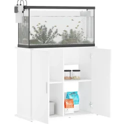 Articles Pour Animaux De Compagnie-vidaXL Support pour aquarium 81x36x73 cm bois d'ingénierie Blanc