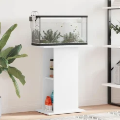 Articles Pour Animaux De Compagnie-vidaXL Support pour aquarium 60,5x36x72,5 cm bois d'ingénierie Blanc