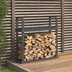 Accessoires Pour Cheminées & Poêles À Bois-vidaXL Support pour bois de chauffage Gris 110x35x108,5 cm Bois de pin Pin gris