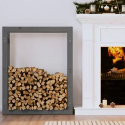 Accessoires Pour Cheminées & Poêles À Bois-vidaXL Support pour bois de chauffage 80x25x100 cm Bois de pin Gris