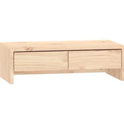 Appareils Électroniques-vidaXL Support pour moniteur 50x27x15 cm Bois de pin solide Naturel