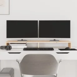 vidaXL Support pour moniteur 100x27x10 cm Bois de pin solide