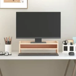 vidaXL Support pour moniteur 50x24x16 cm Bois de pin solide