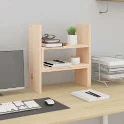 vidaXL Support pour moniteur (39-72)x17x43 cm Bois de pin solide