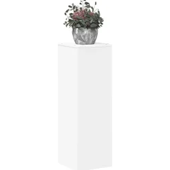 Pelouses & Jardins-vidaXL Support pour plantes 33x33x100 cm bois d'ingénierie Blanc
