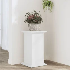 Pelouses & Jardins-vidaXL Support pour plantes 33x33x60 cm bois d'ingénierie Blanc