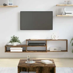 Meubles Tv-vidaXL SupportmuralpourTV 150x25x28,5cm Bois d'ingénierie Ch&ecirc;ne fumé