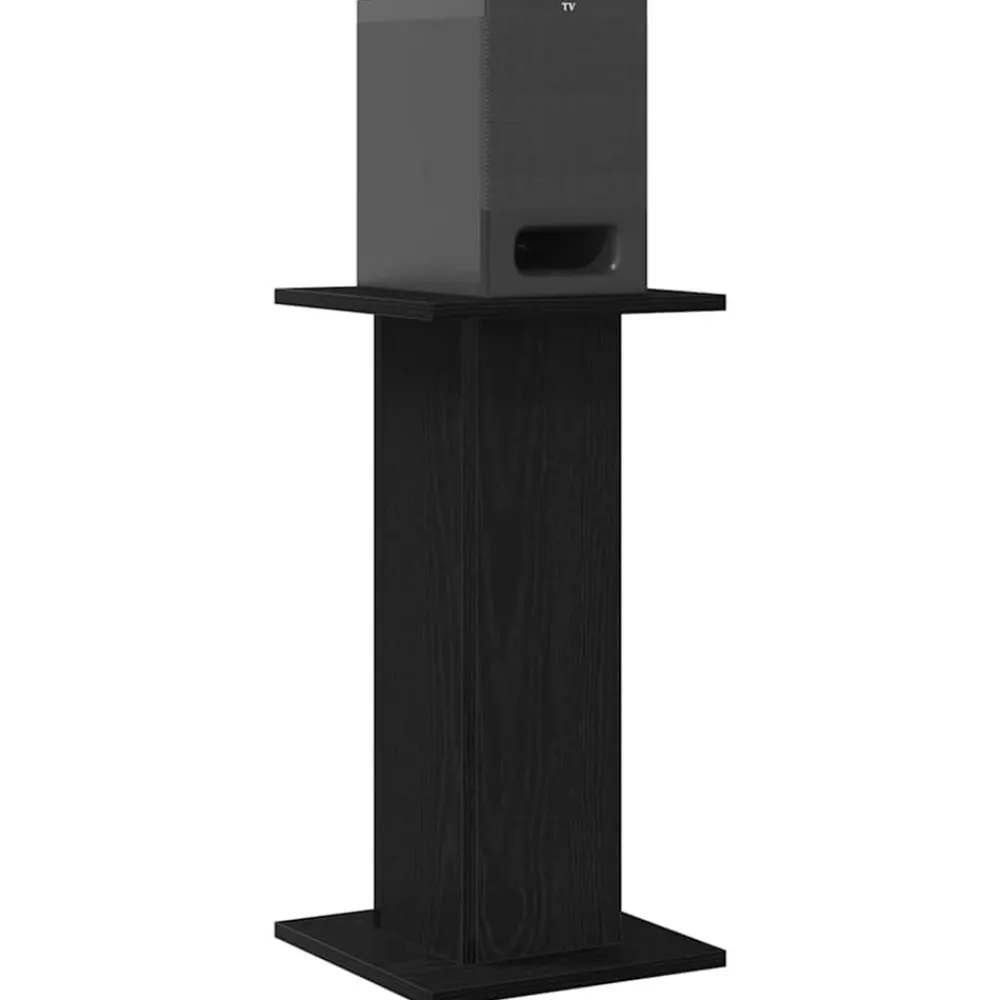 Appareils Électroniques-vidaXL Supports de haut-parleur 2 pcs Chêne noir 30 x 30 x 60 cm