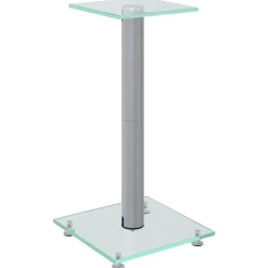 vidaXL Supports de haut-parleurs 2 pcs é verre trempé 1 pilier