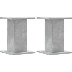 Appareils Électroniques-vidaXL Supports de haut-parleurs 2 pcs bois d'ingénierie Gris béton