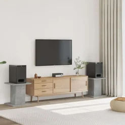Appareils Électroniques-vidaXL Supports de haut-parleurs 2 pcs bois d'ingénierie Gris béton
