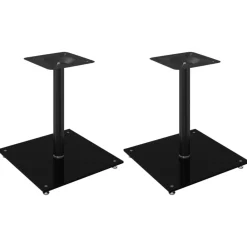 Appareils Électroniques-vidaXL Supports de haut-parleurs 2 pcs verre trempé 1 pilier Noir